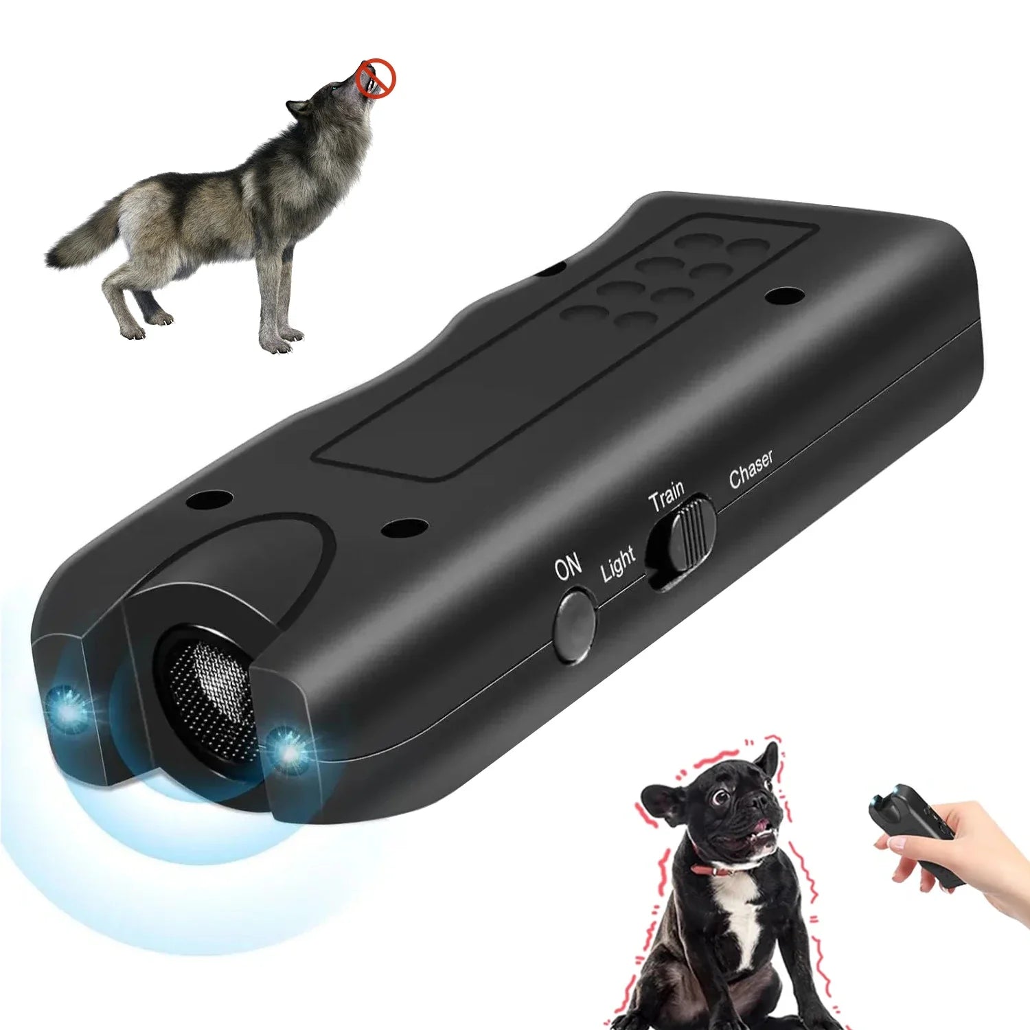Portable 3-in-1 Ultrasonic Dog Deterrent