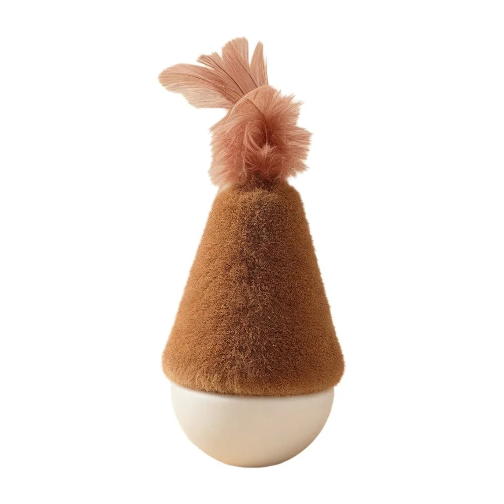Bite-Resistant Feather Tumbler Wobbler Cat Toy — Non-Toxic Relaxing Interactive Solo Play Teaser