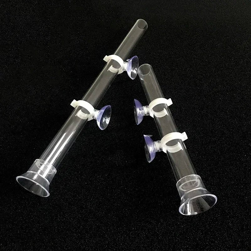 Acrylic Aquarium Shrimp Feeding Dish & Tube (Transparent, 20–30cm, Snail & Shrimp)