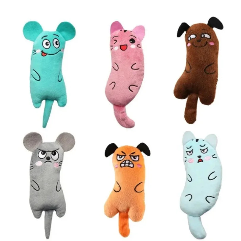 Mini Catnip Chew Toy for Kittens — Cute Plush Teeth Grinding Squeaky Toy with Catnip