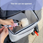 STLFLuxury Foldable Pet Outdoor Stroller Lightweight Detachable Mesh Storage Basket