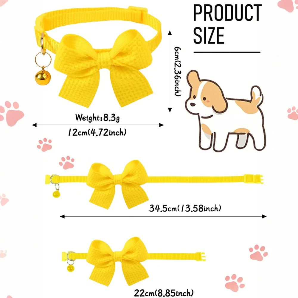 Waffle-Knit Bow Pet Collar