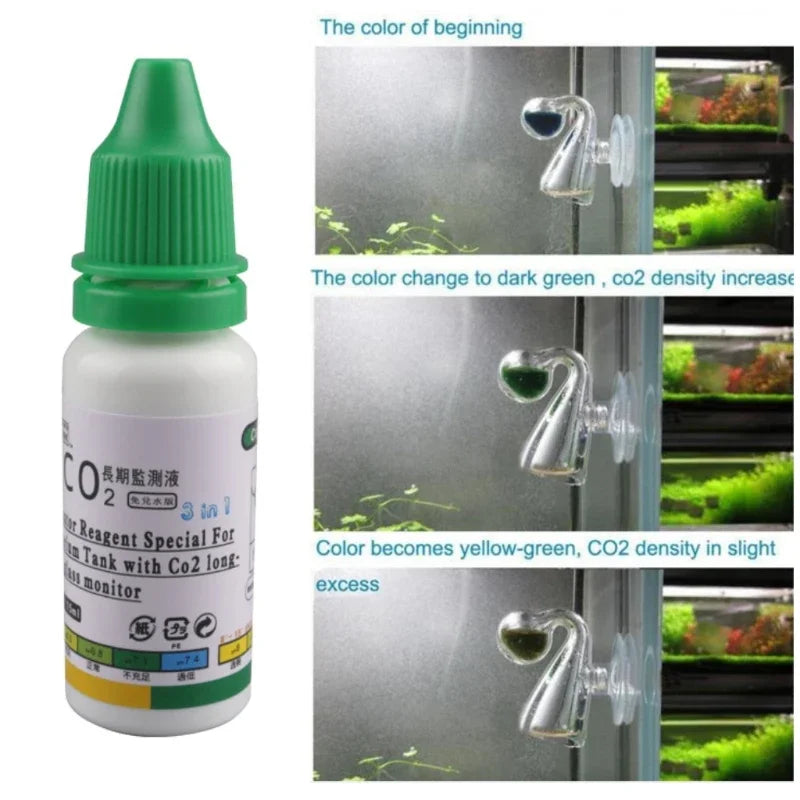Aquarium CO2 Drop Checker Fluid (15ml, Glass Carbon Dioxide Monitor Solution, Planted Tank)