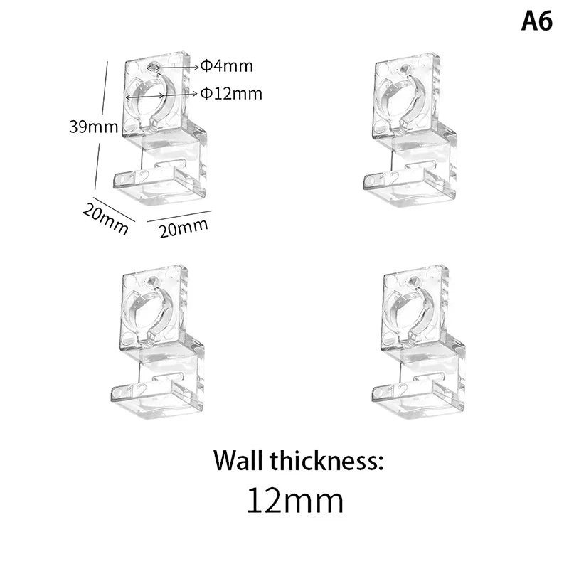 Acrylic Fish Tank Glass Clips (4pcs, 5.5–15mm Wall Thickness, Aquarium Lid Support Clamps)