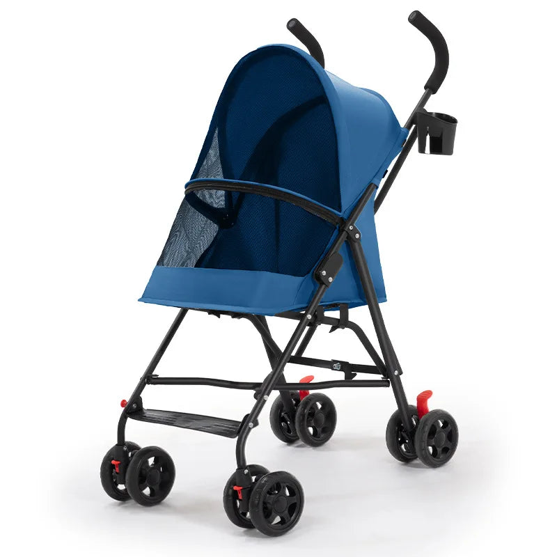 Crossborder Pet Stroller Cat Dog Teddy Lightweight Portable Foldable Outdoor Travel Pet Trolley Trolley for Dog Pet Stoller