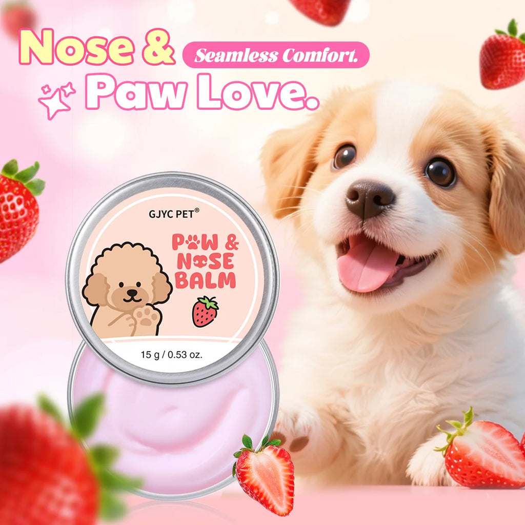 Dog Cat Paw Balm Care Cream Natural Gentle Nourishing Softens Pads Prevents Cracked Paws Moisturizing Treatment Strawberry