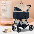 2026 Lightweight Pet Stroller for Dogs and Cats Detachable Foldable Small Cart Portable Walker for Pets Going Out Pet Trolley