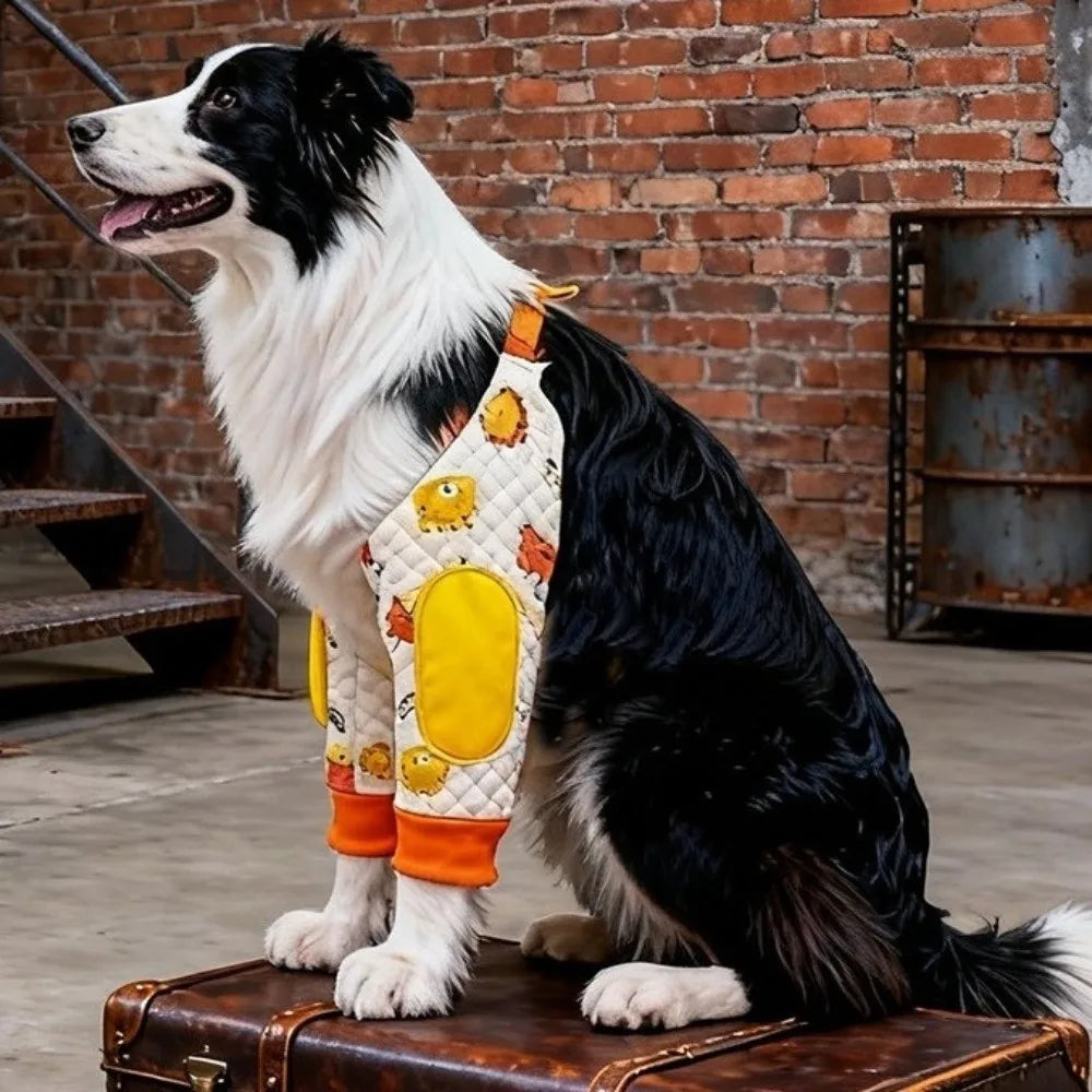 Elastic Dog Elbow Brace with Cartoon Pattern (Anti-Lick, Joint Protection)