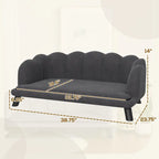 PawHut Pearl Design Pet Sofa with Solid Wood Legs (Charcoal Gray)