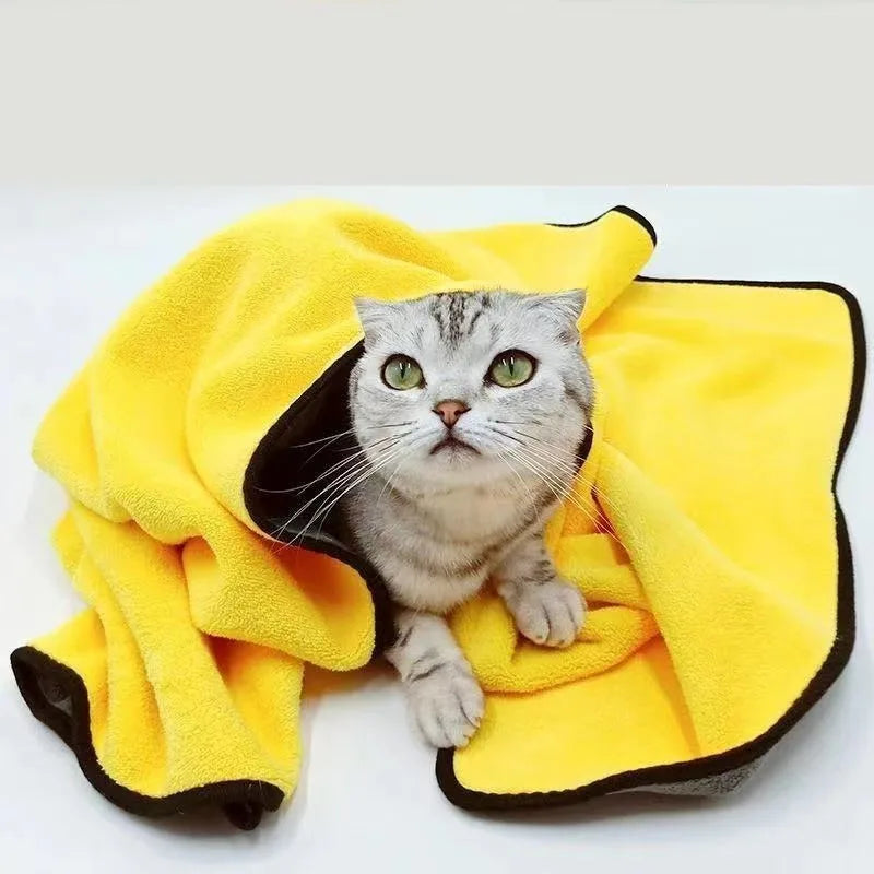 Pet Dog Cat Super Absorbent Microfiber Bath Towel - Quick-Drying High-Quality Grooming Towel, for Small/Large Dogs Cats Bathing