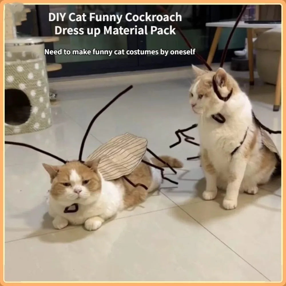 DIY Cat Cockroach Cosplay Dress-Up Kit — Interactive Indoor Play & Costume Accessory for Cats