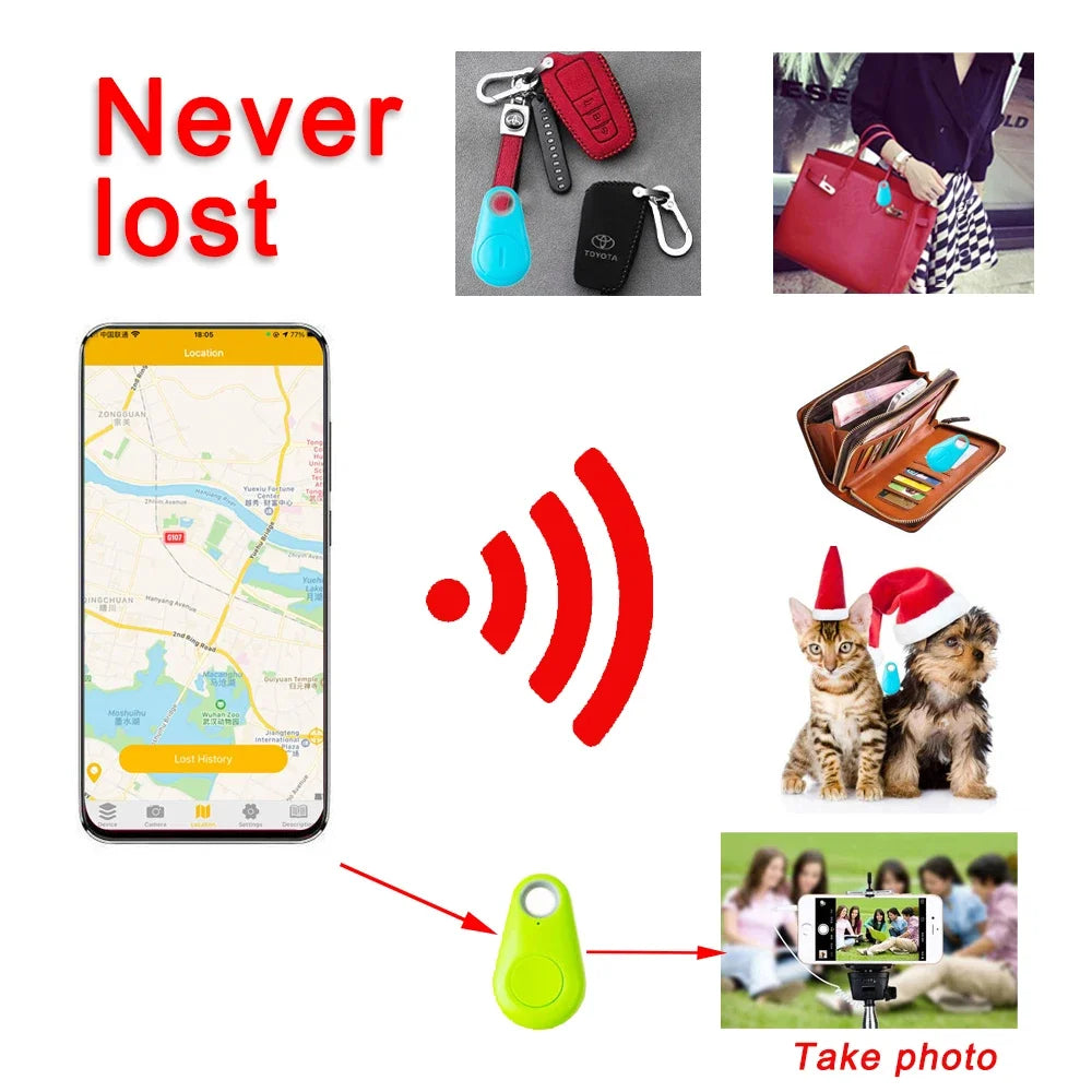 Bluetooth GPS Tracker for Dogs, Cats & Children with Anti-Lost Alarm