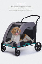 Large Pet Stroller, Foldable Cat and Dog Carrier, High Capacity, for Injured Elderly Pets, Portable Pet Cart