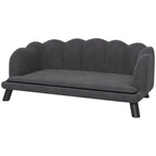 PawHut Pearl Design Pet Sofa with Solid Wood Legs (Charcoal Gray)