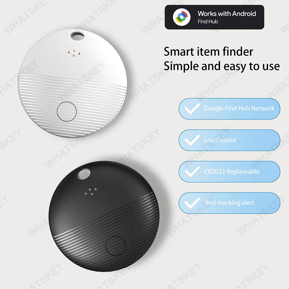 Rechargeable Google Find My GPS Tracker Tag for Android - Smart Location Tracker for Cars & Cycling