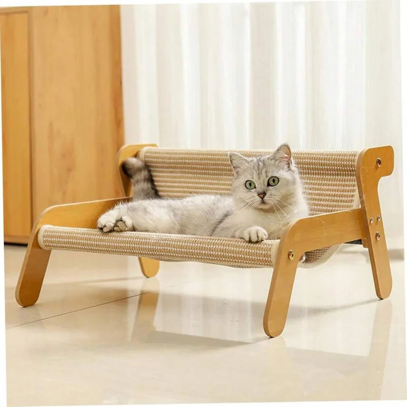 2-in-1 Cat Hammock Sofa & Scratching Post (Lint-Free)