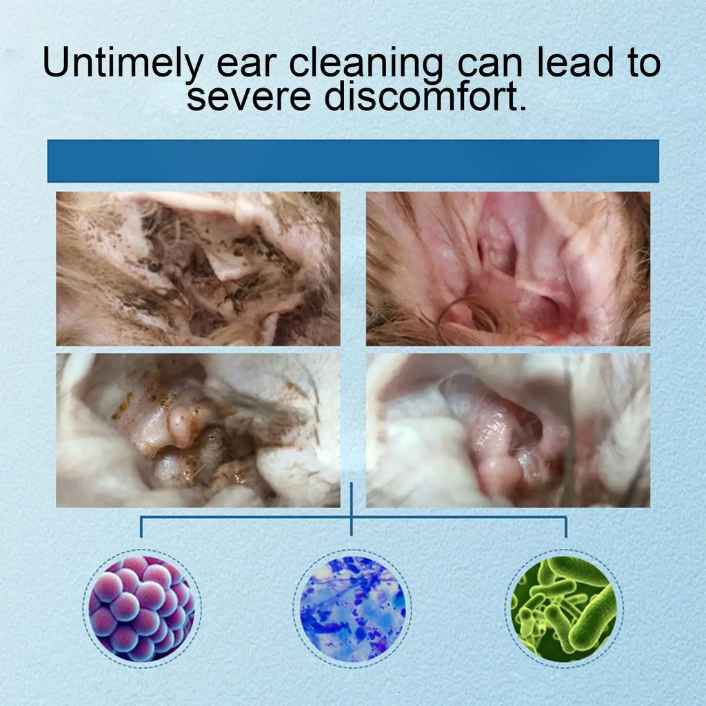 120ml Cat Ear Cleaner Solution Powerful Ear Wash Drop Washer Odor Removal Cleaning Solution for Flush Grooming Dogs Cats Puppy