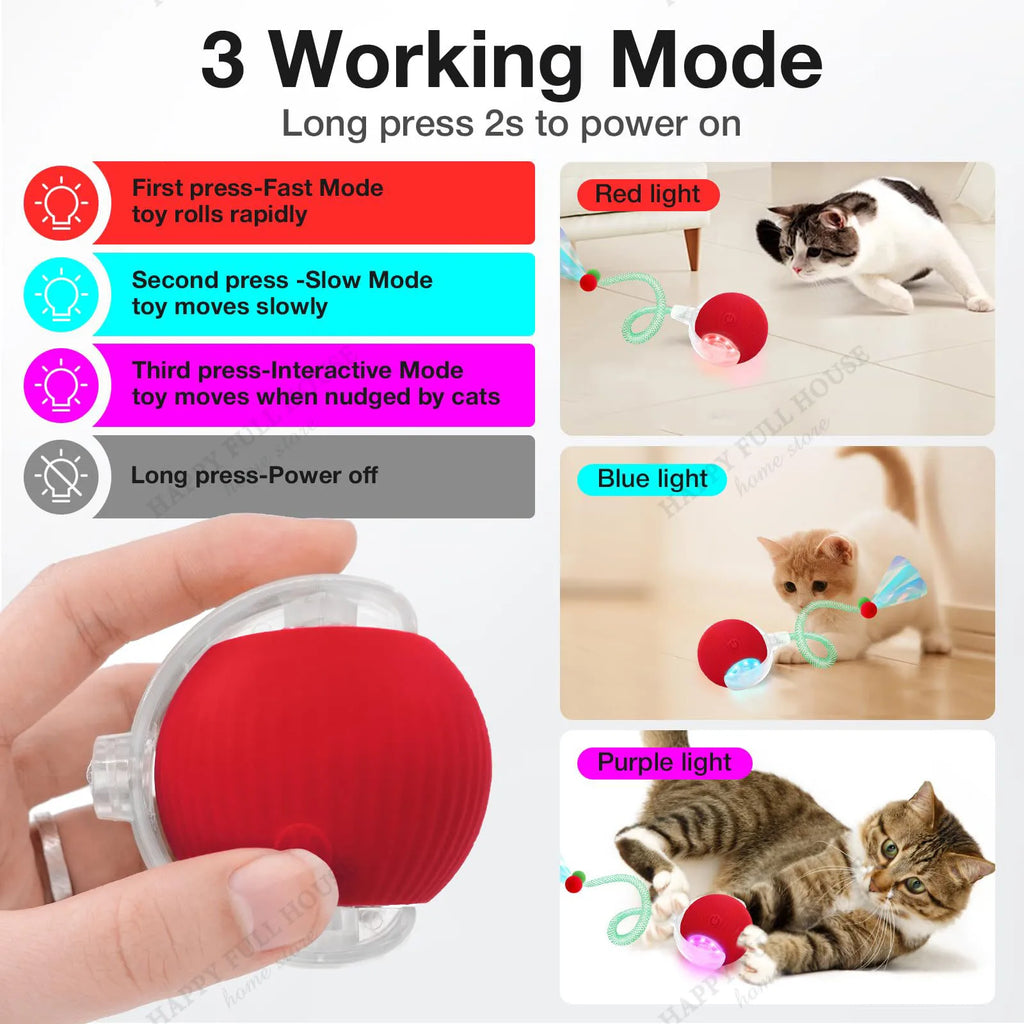 Automatic Interactive Cat Ball Toy (3 Play Modes)