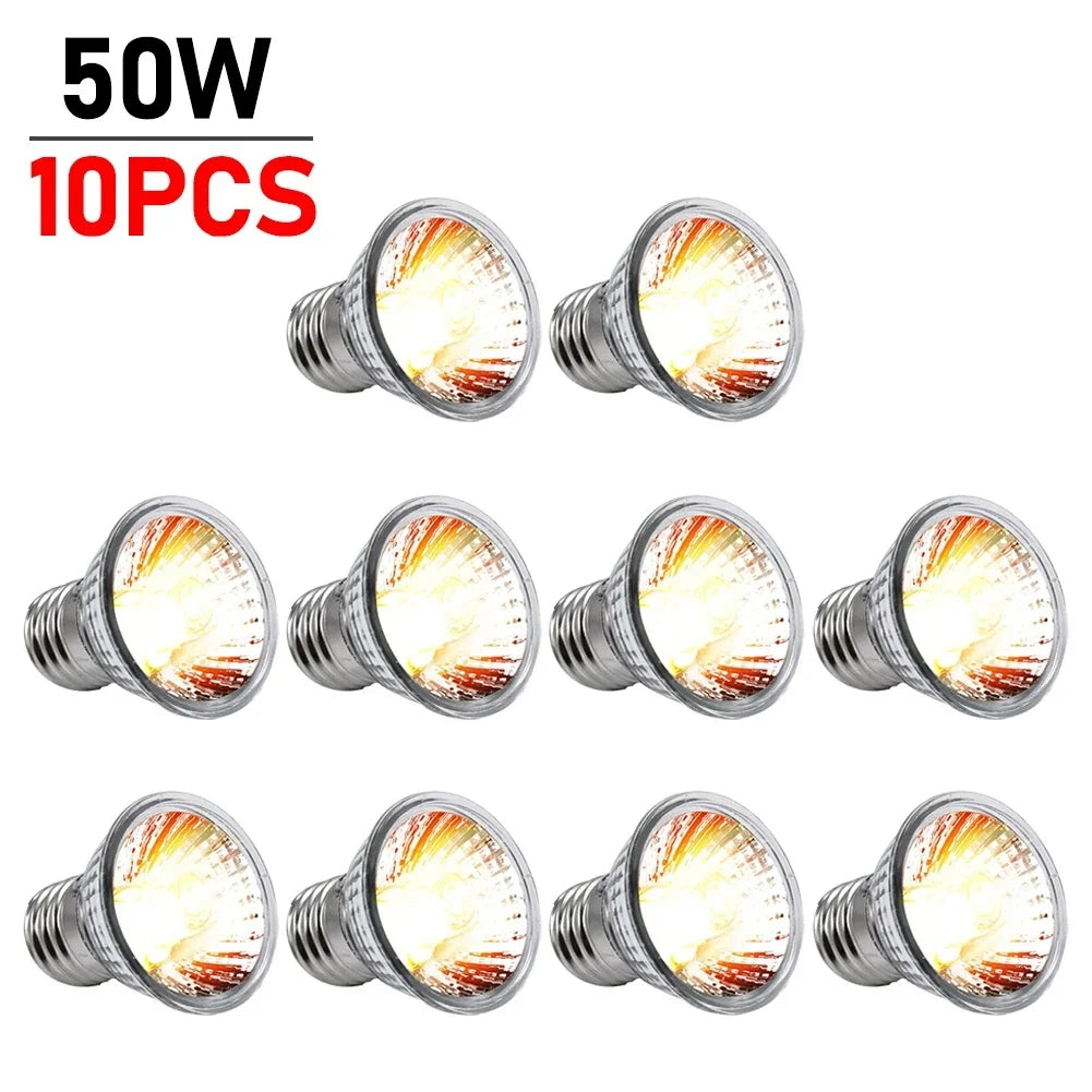 1/2/5/10PCS UVA +UVB Reptile Heating Light Bulb 25/50/75W Snake Turtle Pet Full Spectrum Basking UV Light Bulbs For Amphibians