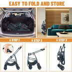 For Medium Dogs Cats 3-in-1 Pet Dog Stroller Wagon Removable Carrier Up to 55lbs Dog Carrier Backpack Travel Stroller