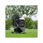 3 Wheels Pet Stroller, Cats And Dog Strollers With Storage Basket And Cup Holder, Breathable Mesh, Lightweight Travel Carrier