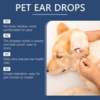 Pet Ear Cleaner Remove Ear Mites Fungus Deep Cleansing Pet Ear Dirt Reduce Redness Odor Gentle Deodorizing Itching Relieve Drop