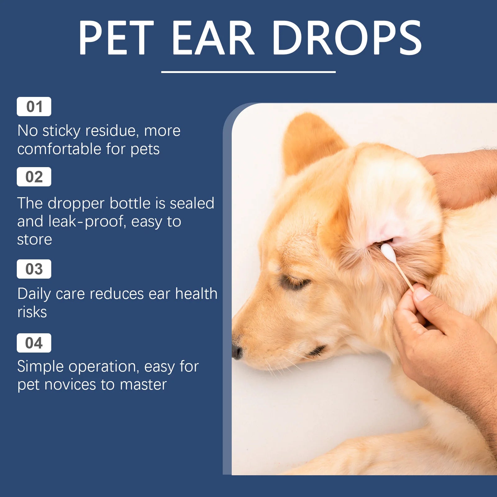 Pet Ear Cleaner Remove Ear Mites Fungus Deep Cleansing Pet Ear Dirt Reduce Redness Odor Gentle Deodorizing Itching Relieve Drop