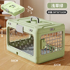 Hand-held Foldable Pet Airline Carrier, Car Travel, Cat Check-in Box, Breathable Portable Cat Box for Going Out