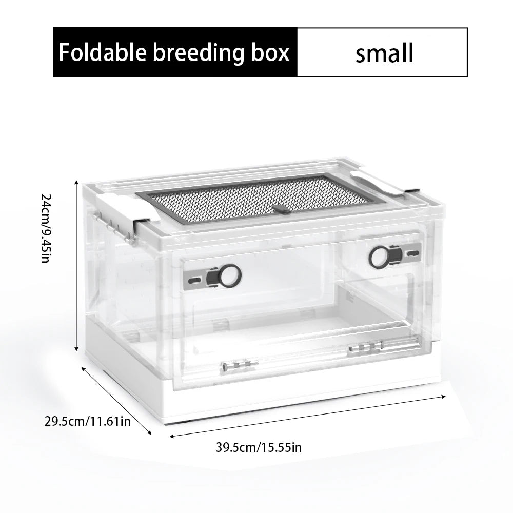 Foldable and Stackable Small Animal Terrarium, Suitable for Reptiles, Lizards, Geckos, Turtles, Hamsters, Chinchillas