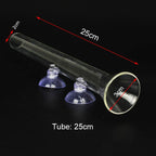 Glass Aquarium Shrimp Feeder Bowl & Tube (Transparent, Snail & Shrimp Food Dish)
