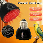 220V Ceramic Heated Incubation Lamp, Infrared Lamp, Infrared Light Bulb, Reptile Constant Temperature Lamp for Lizard Snake 1PC