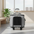Rolling Pet Carrier Quiet Wheels Feline Carrier Suitcase Feline Travel Bag Multiple Carrying Options Easy to Clean for Outdoor