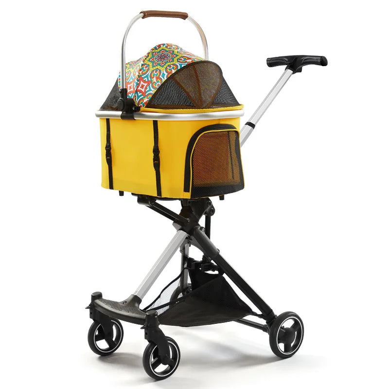 Pet Stroller for Small Dogs and Cats, Portable Foldable Dog Cart, Lightweight Retractable Pet Carrier, Easy Travel