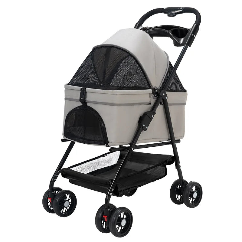 Pet Stroller Poodle Cats Small Pets Lightweight Foldable Outdoor Travel Pet Stroller Pet Trolley Puppy Stroller Dog Trolley