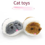 2-Pack Vibrating Spring Mouse Cat Toy — Automatic Multi-Color Interactive Plush Chubby Cat Toy