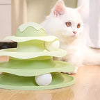 3-Layer Cat Turntable Tower Track Toy — Interactive Ball Chase & Spin