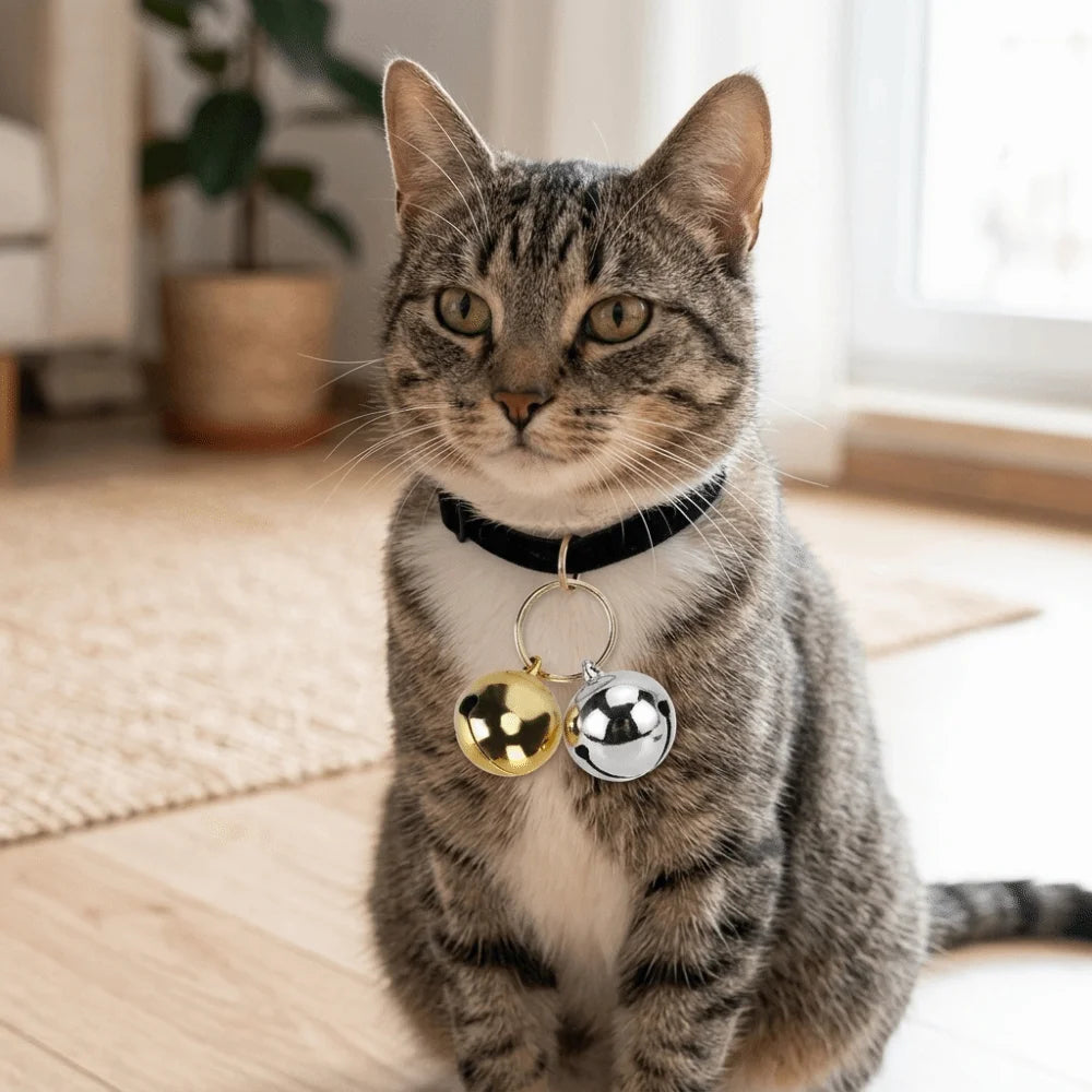 2pcs Gold Silver Tone Pet Wear Charm Color Stable Surface Polished Cat Hanging Pendant Long Lasting Luster Glossy Finished