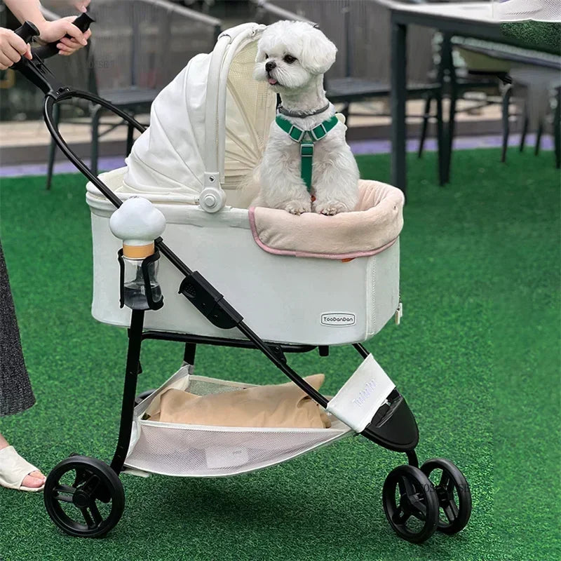 Portable Foldable Pet Stroller 2 in 1 Dog Cat Carrier Multi-function Detachable Bag Lightweight Outdoor Travel Convenience cart