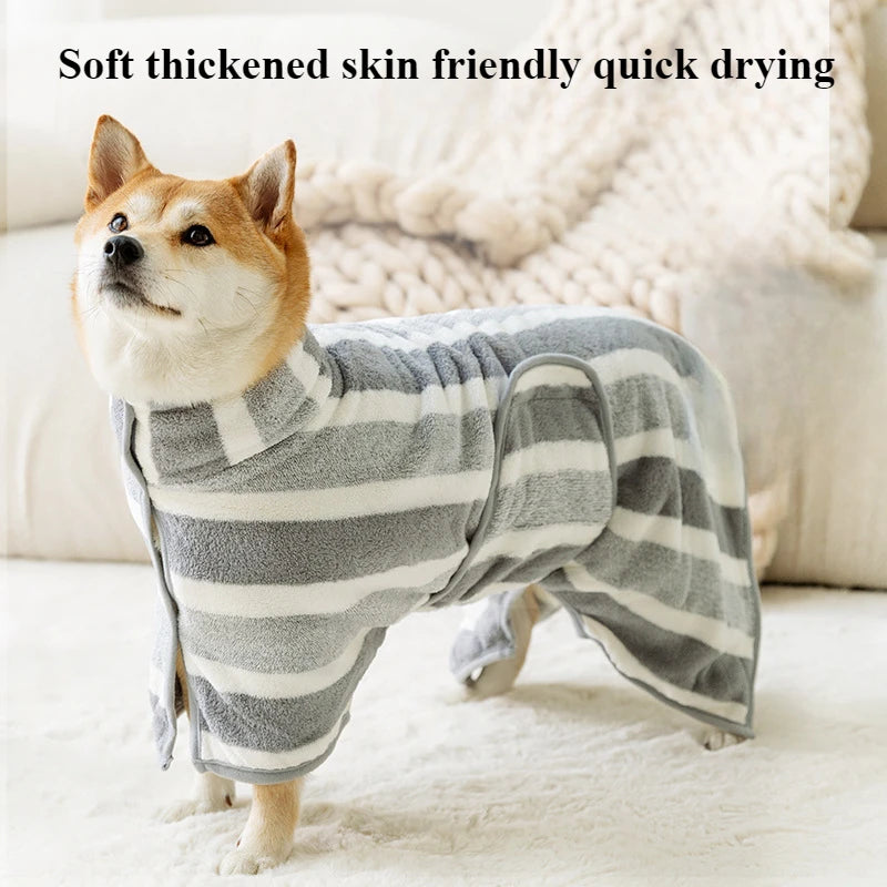 Pet Bathrobes Super Absorbent Dog Quick Drying Coral Fleece Bath Towels Dog Products Shower Sets Suitable Medium Large Dogs/cats