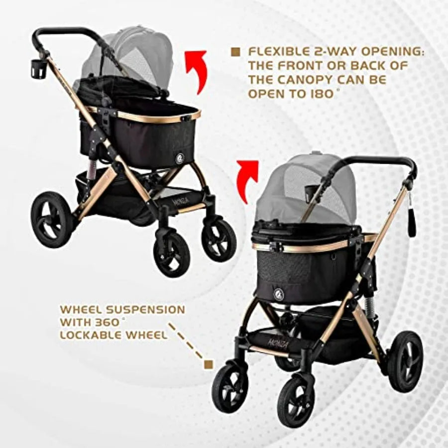 Monza Luxury 3-in-1 Stroller Travel Carrier Car Seat for Pets