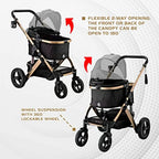 Monza Luxury 3-in-1 Stroller Travel Carrier Car Seat for Pets
