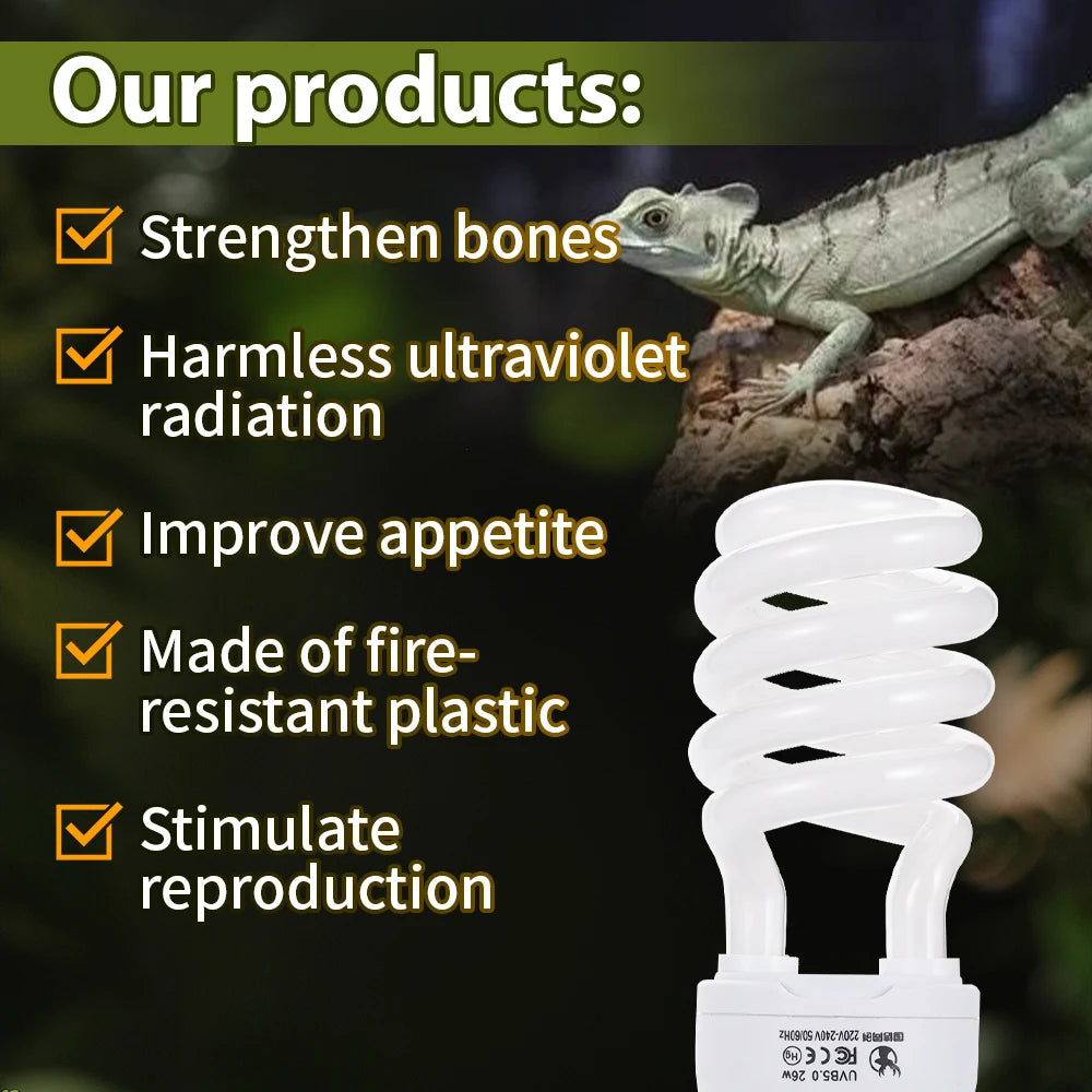 26W Pet Box Lamp Calcium Supplement Lamp Climbing Pet Lamp E27 Interface For Brooding Boxes Chicken Coops Reptiles Amphibians