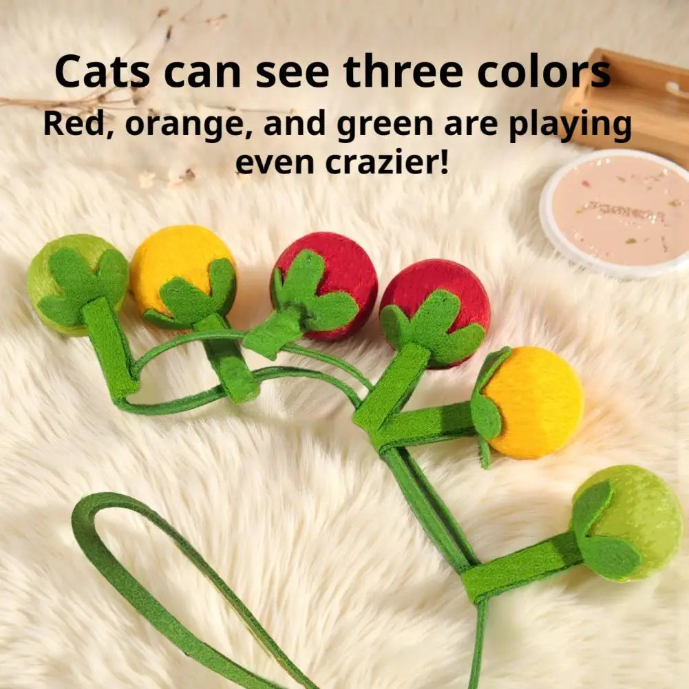 Tomato Cat Teaser String Toy (3-Pack)