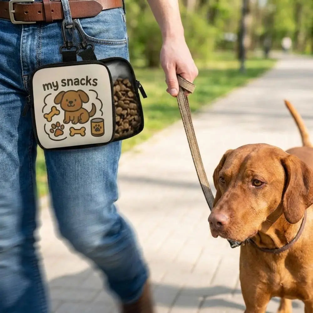 Dog Treat Pouch with Transparent Window (Zipper, Waterproof, Portable)