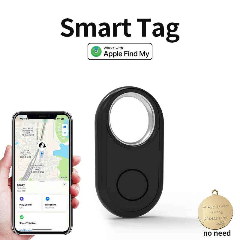 Apple Find My Compatible Collar Attachment Smart Tracker Tag - Bluetooth Real-Time Sound Positioning for Pets