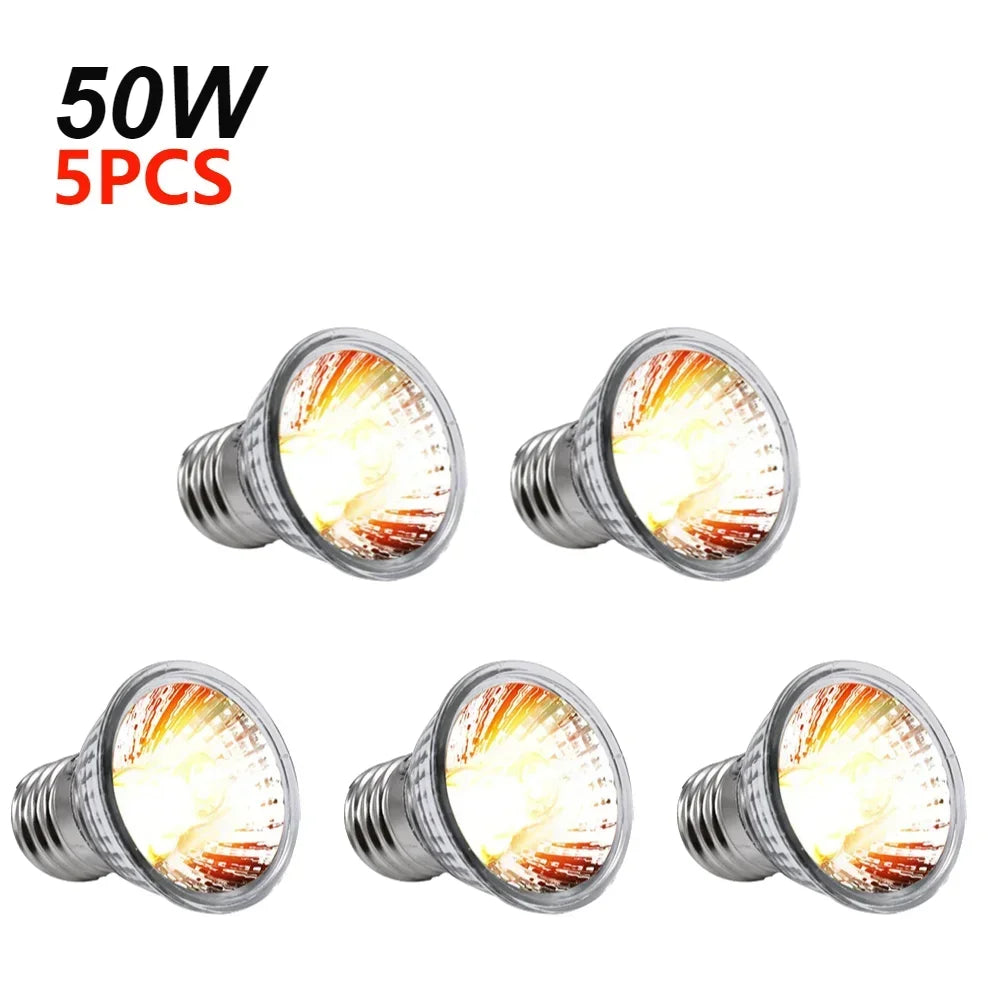 1-20PCS 25/50/75W UVA+UVB Reptile Lamp Bulb Turtle Basking Heating Light UV Light Bulbs Full Spectrum Sunlamp for Amphibians
