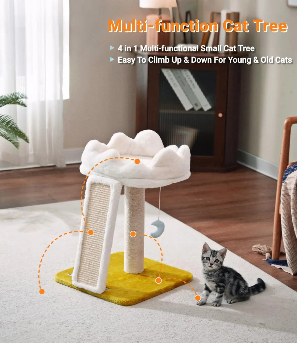 Cat Tree with Cloud Bed & Scratching Post (Bonus Catnip)