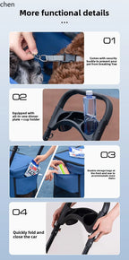 Hxl pet stroller - lightweight, foldable pet carrier for small pets