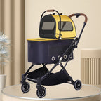 High Quality Folding Pet Stroller Double Layer Detachable Cart for Small Medium Dogs Cats 2026 New