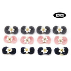 12Pcs Yarn Bow Pet Hair Bow Elastic Band Various Colors Pet Head Flower Cute Style Soft Texture Pet Hair Band Pet Grooming